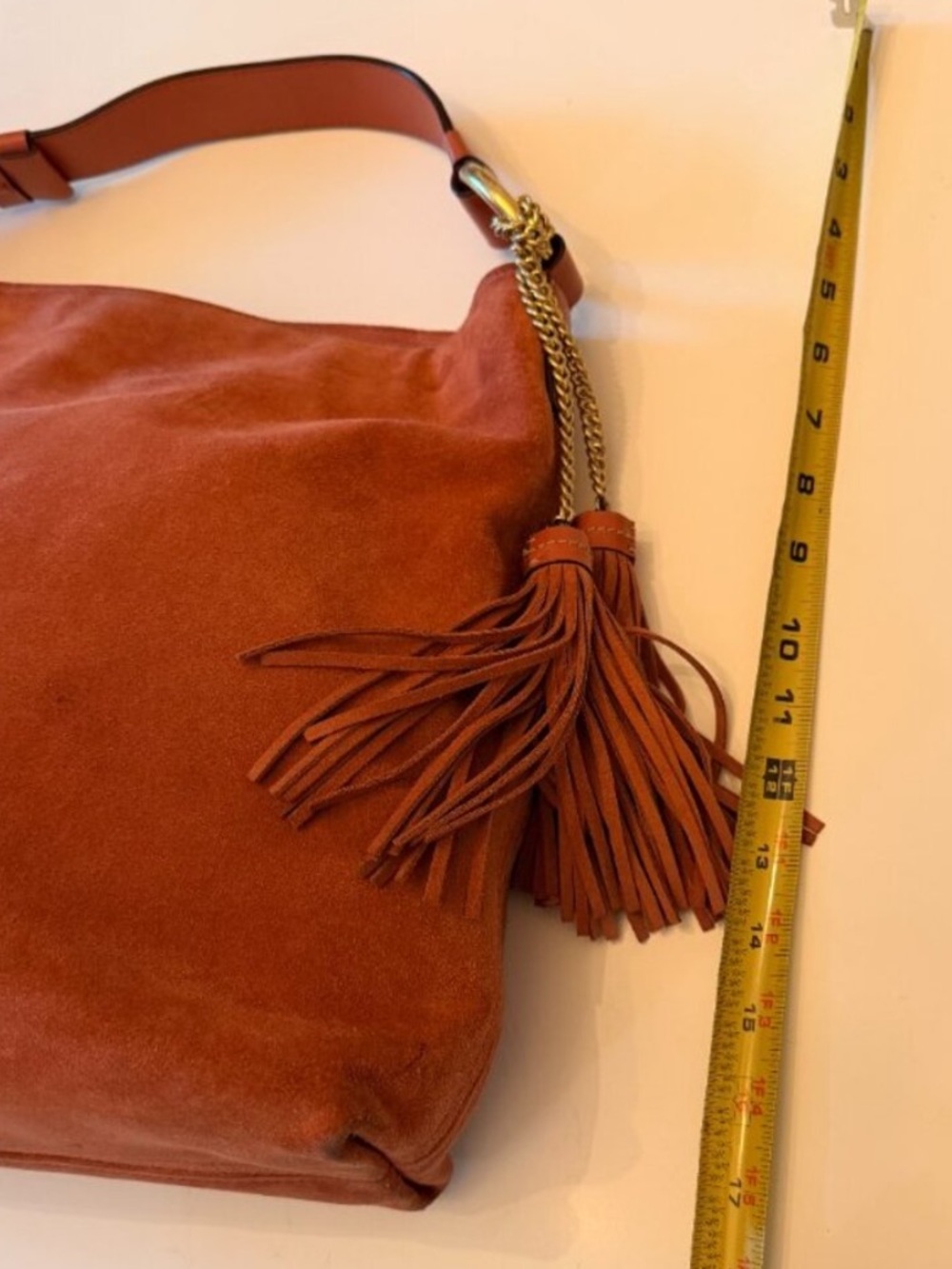 NEW! Michael Kors Suede Hobo Bag in Rust Tan with Tassel - Picture 2 of 13